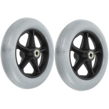 Round Wheelchair Wheels Replacement Grey Iron 2 Pcs