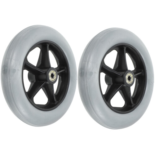 Round Wheelchair Wheels Replacement Grey Iron 2 Pcs