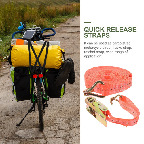 Orange Ratchet Strap Heavy Duty Polyester 4-Pack 2