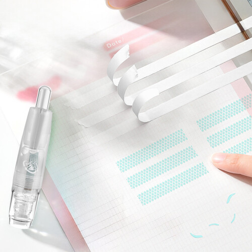 Colorful Push-Button Tape Pen Double-Sided Dots Correction
