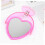 Pink Heart Acrylic Makeup Mirror Two-Sided 1pc 6