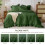 Dark Green King Comforter Set Seersucker 3-Piece 8