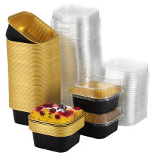 Aluminum Foil Mini Baking Cups with Lids 100 Pcs