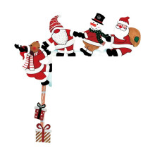 Red Wooden Christmas Door Frame Decor 5.2x5 inch No-Drill