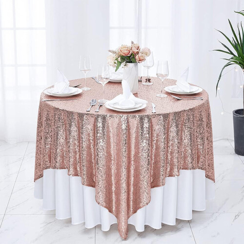 Rund paljettduk med glittertyg, 60 tum 1