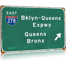 Brooklyn-Queens Expressway Metal Tin Sign 8x12 inch