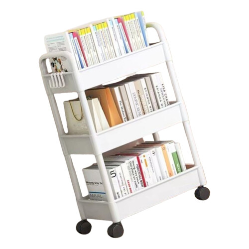 Plastic Organizer Cart 3-Tier Mobile Kitchen Bathroom Shelf