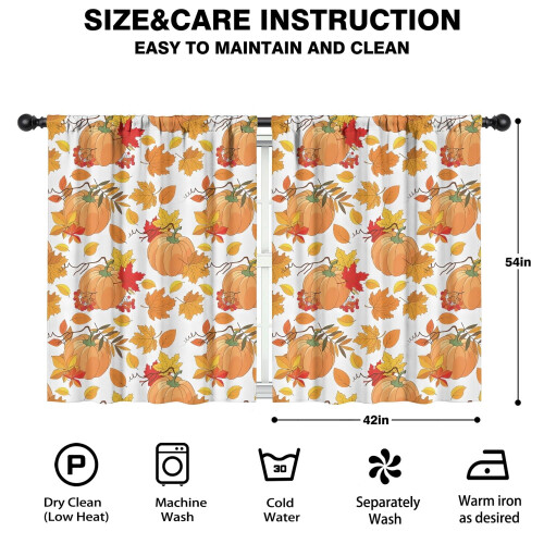 Pumpkin Pattern Tier Curtains 2 Pieces 42x54 in 1