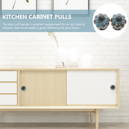 MUSEYA Round Alloy Drawer Pulls Blue Finish 1 Set 1
