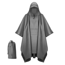 (B7) Military Hooded Rain Poncho 3 In 1, Tent Rain Cover For Hiking Motorcycle Outdoor
