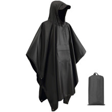 (B3) Military Hooded Rain Poncho 3 In 1, Tent Rain Cover For Hiking Motorcycle Outdoor