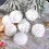 Glitter Shatterproof Christmas Ball Ornament White 9 pcs 6