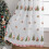 Embroidered Christmas Sheer Curtains Red Gold Green Tree 4