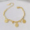 Gold Plated Beaded Queen Charm Bracelet Bangle 4