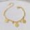 Gold Plated Beaded Queen Charm Bracelet Bangle 5