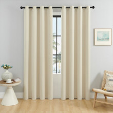 Blackout Curtains Beige Thermal Insulated 106x213cm