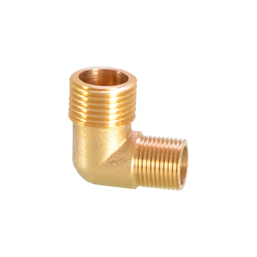 Brass Elbow Connector Threaded Fitting Gold