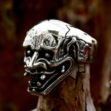 Skull Ring Stainless Steel Men's Gothic Biker Ring Size 10