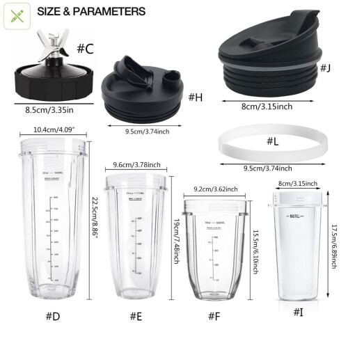Blender Cup Replacement Lid with Leak-proof Rubber Gasket 2