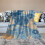 Flannel Blanket Blue Orange Flower 60x80in 5
