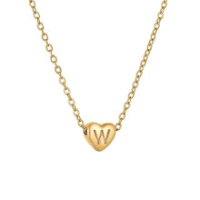 Initial Pendant Necklace 18K Gold Plated Figaro Chain