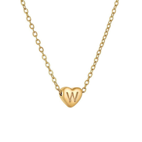 Initial Pendant Necklace 18K Gold Plated Figaro Chain