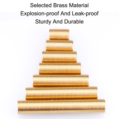 Brass Running Nipple Fitting 25mm G3/4 Thread Gold 6-Pack 2