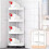 4-Tier Corner Shower Shelf Plastic White with Wheels 3