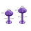 Titanium Labret Lip Ring 16g Purple 8mm 2