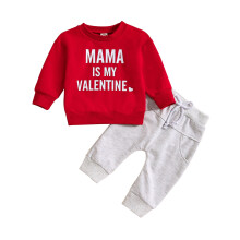 Toddler Boy 2-Piece Outfit Grey Long Sleeve Letter Top and