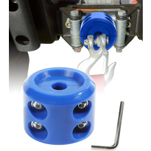 Rubber Winch Stopper for Synthetic Rope Blue with Stainless