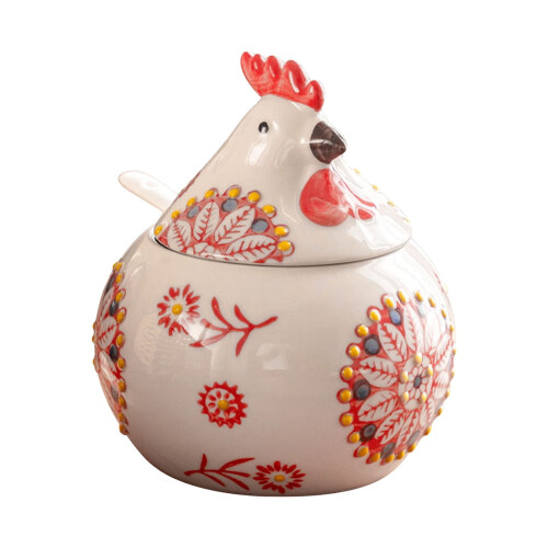 Ceramic Salt Cellar with Lid and Spoon 400ml