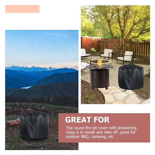 Outdoor Fireplace Cover 420D Polyester Black 1 Set 1