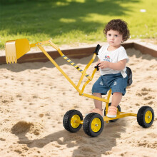 Excavadora de arena para niños con giro de 360 y controles a dos manos.