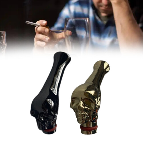 (Gold)Skull Shaped Cigarette Butt Filter Nozzle Nebulizer Durable Lightweight Tool 1