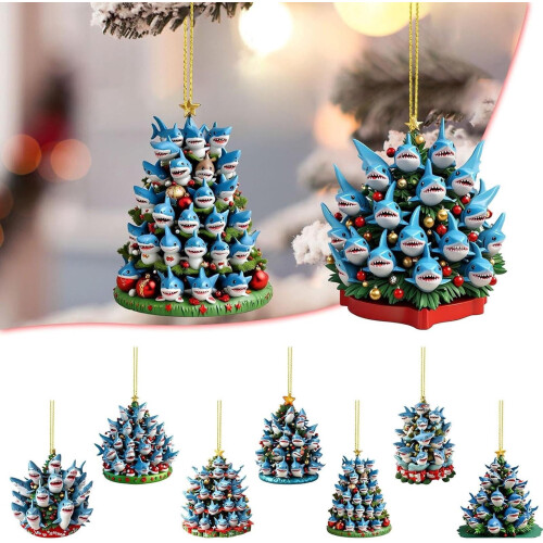 Blue Shark Acrylic Christmas Ornament Stacking Pendant
