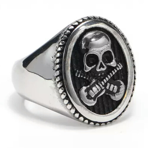 Gothic Cross Skull Ring Stainless Steel Size 9 1