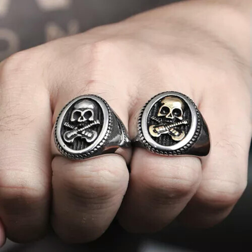 Gothic Cross Skull Ring Stainless Steel Size 9 2