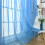 Sheer Voile Curtains Silver Star Pattern 100x200cm Rod 1