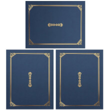 Graduation Diploma Cover Blue Paperboard 3 pcs 12.4 x 9 x