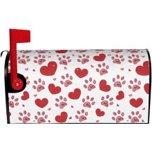 Valentine's Day Mailbox Cover with Hearts and Dog Paw