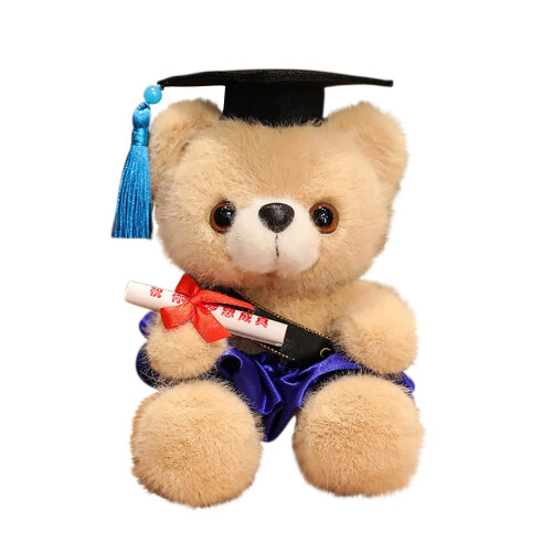 PhD Graduation Teddy Bear 7.1 Inch Plush with Cap 1