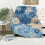 Flannel Blanket Blue Orange Flower 60x80in 4