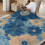 Flannel Blanket Blue Orange Flower 60x80in 2