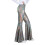 Women's sequined flared pants high waist wide leg 4