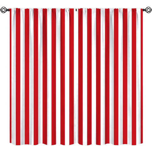 Thermal Curtains Red White Stripe 42x54 Rod Pocket 2