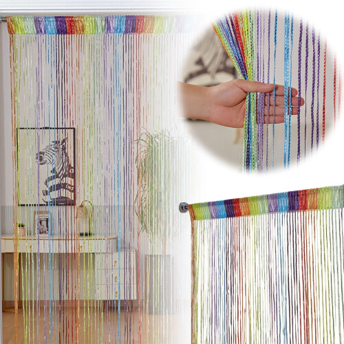 Door String Curtain with Silver Glitter Thread Cloth Ribbon 1