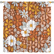 Floral Curtains Boho Daisy 2 Panels 55x39 in