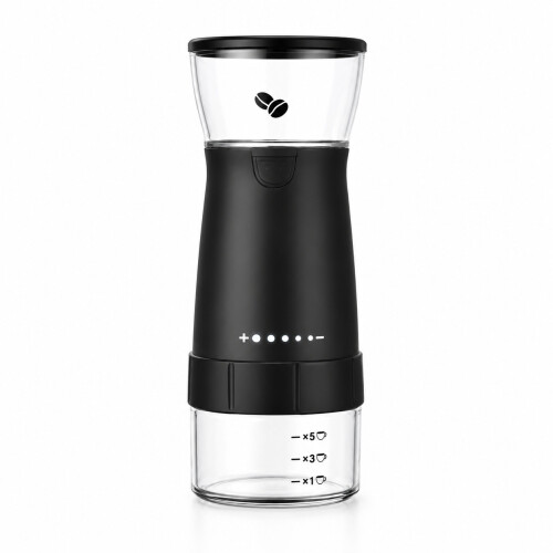 Portable Electric Coffee Grinder - USB Rechargeable with Ceramic Burr Black