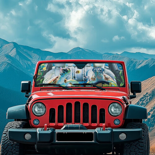 Jeep Wrangler Windshield Sunshade UV-Blocking Heat Shield 2